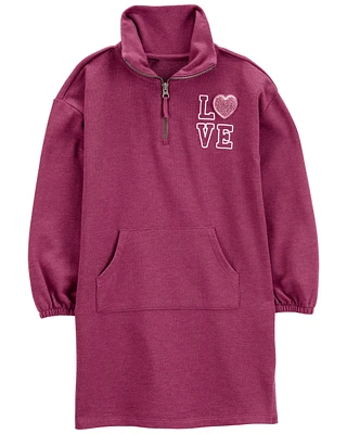 Kid Love Heart Sweatshirt Dress