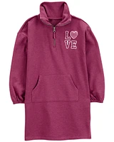 Kid Love Heart Sweatshirt Dress