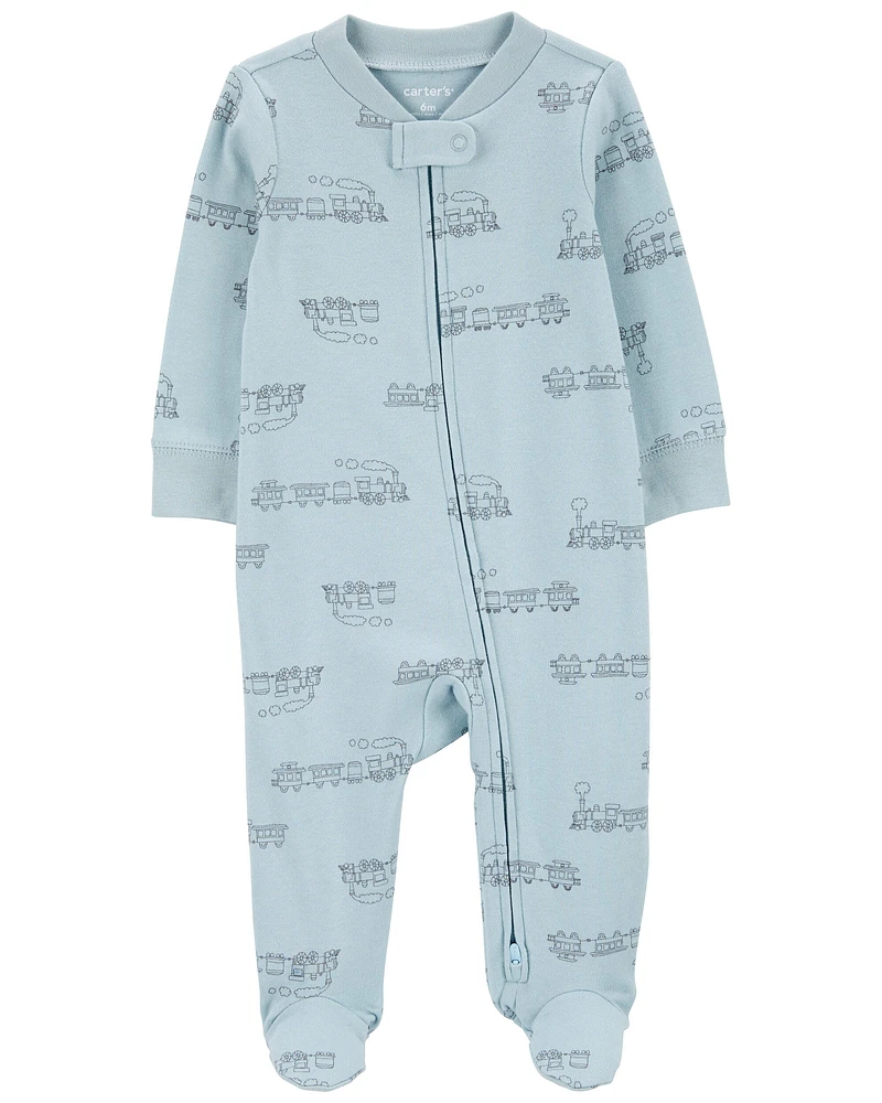 Baby Train 2-Way Zip Sleep & Play Pajamas