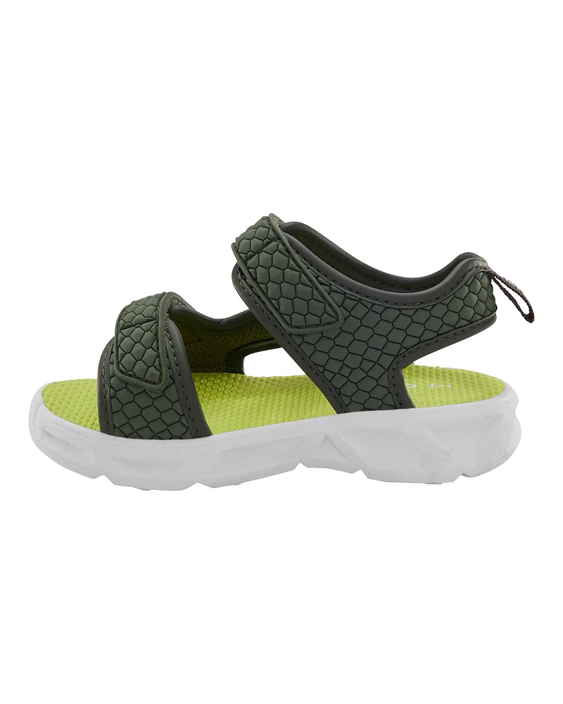 Toddler Rugged Light Up Sandals - Green