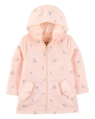 Toddler Floral Rain Jacket - Pink