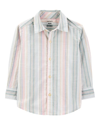 Toddler Striped Woven Long-Sleeve Button-Down Shirt