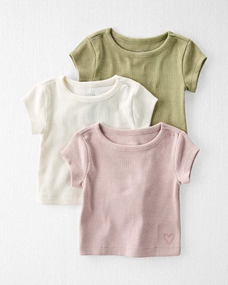 Baby 3-Pack Organic Cotton Rib T-Shirts