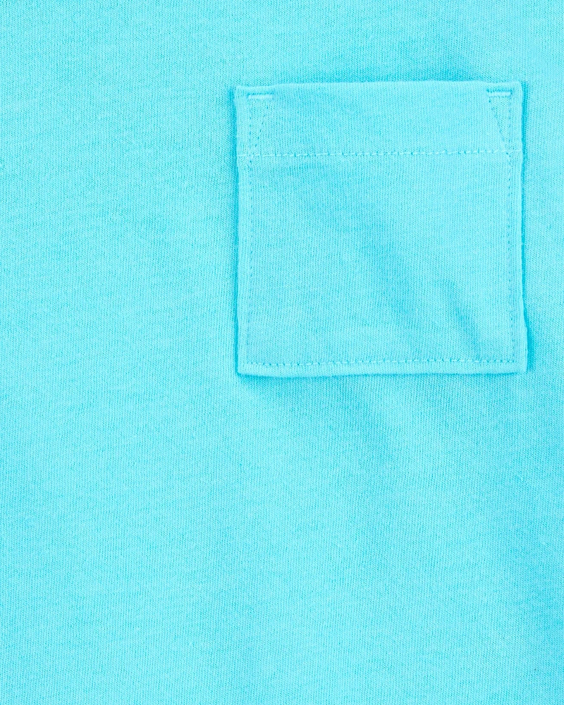 Baby Solid Woven Short-Sleeve Tee - Blue