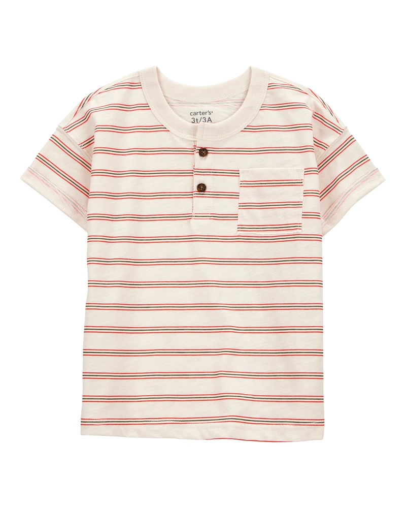 Toddler Striped Slub Jersey Henley