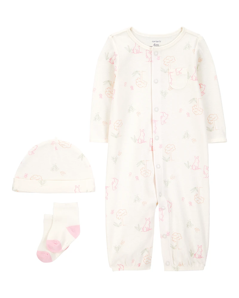 3-Piece Bunny Converter Gown & Cap Set