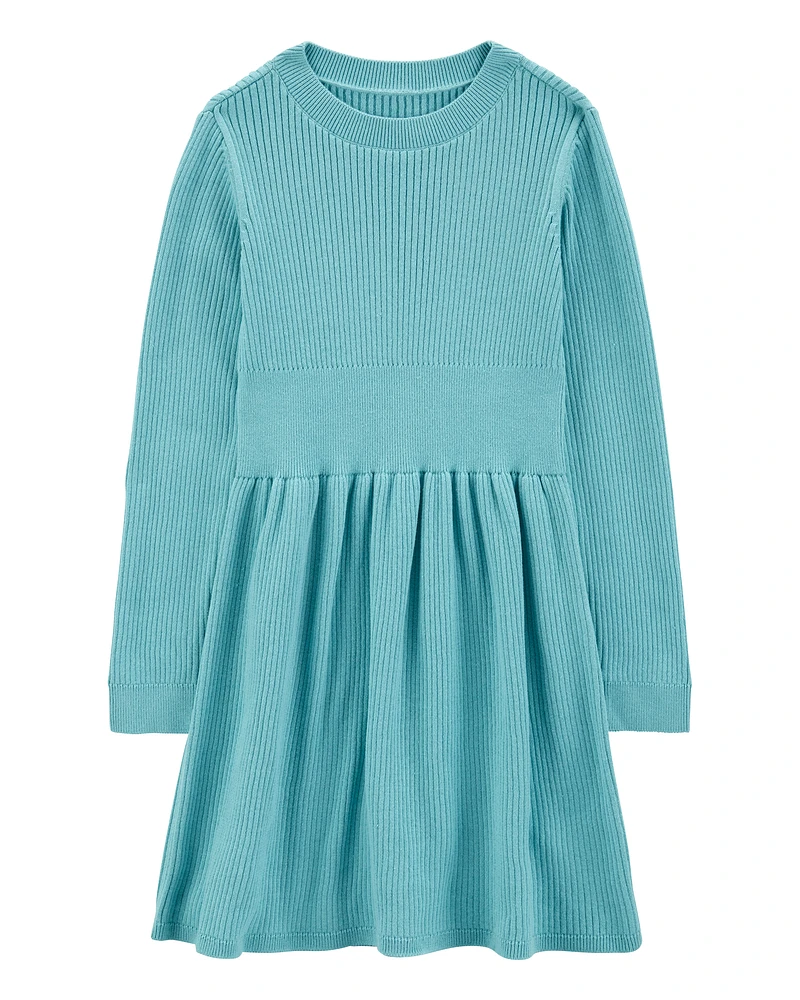 Kid Long-Sleeve Sweater Knit Dress