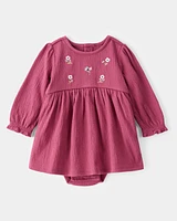 Baby Embroidered Floral Bodysuit Dress