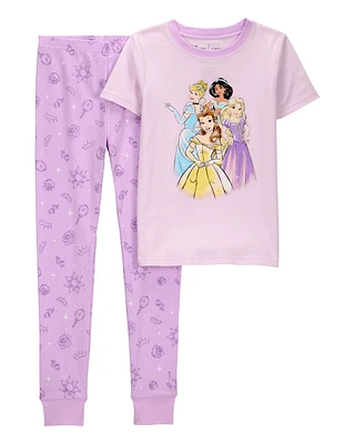 Kid Disney Princess Snug Fit Cotton 2-Piece Pyjamas - Purple