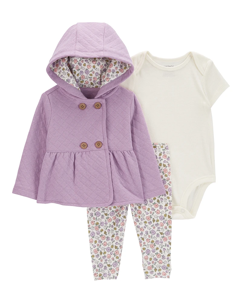 Baby 3-Piece Floral Little Jacket Set