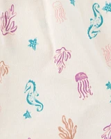 Baby Sea Print Cotton Sunsuit