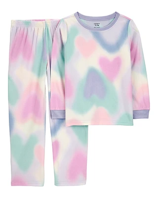 Kid 2-Piece Heart Space Dye Fleece Pyjamas