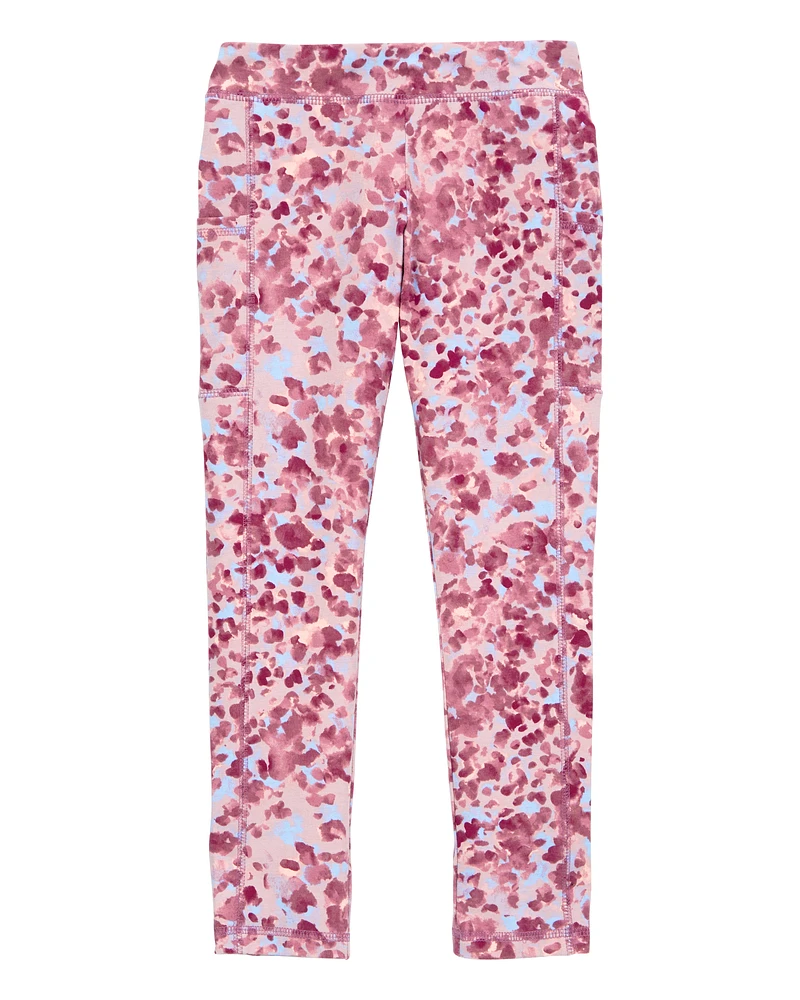 Kid Abstract Print Leggings - Pink