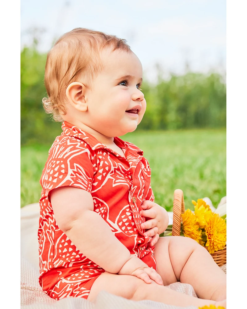 Pineapple Cotton Romper