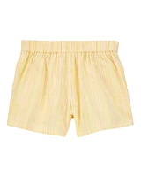 Kid Striped Linen Look-alike Sun Short - Yellow