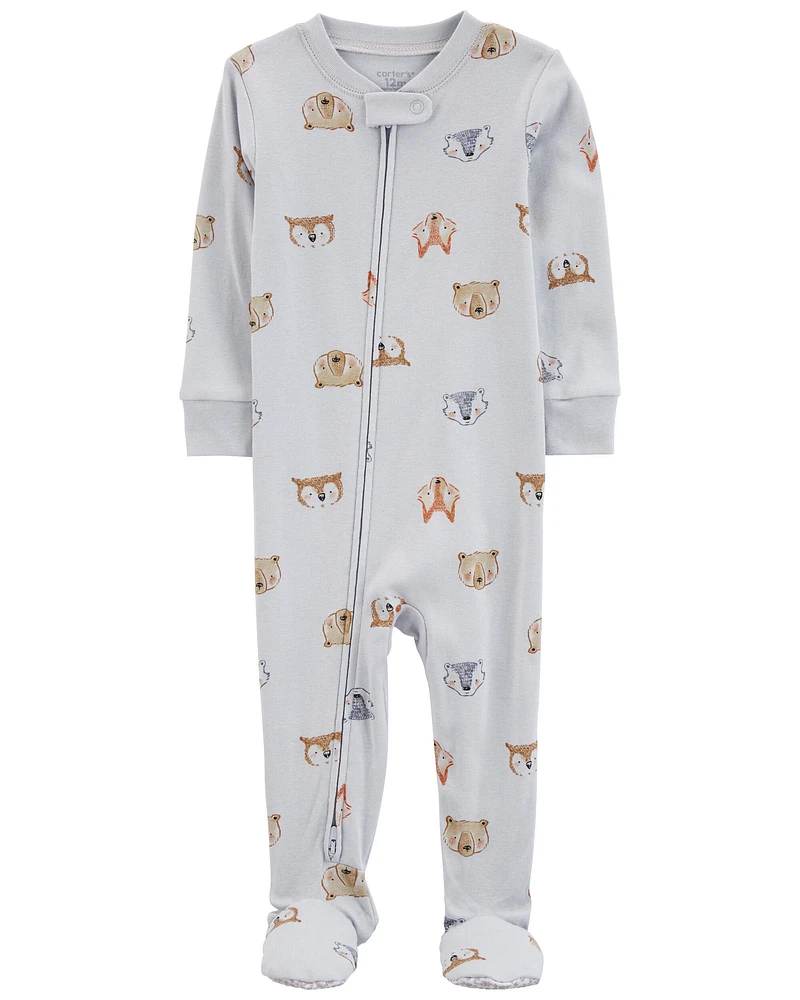 Toddler 1-Piece Animals 100% Snug Fit Cotton Footie Pyjamas