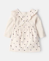 Baby Girl 3-Piece Floral Long-Sleeve Dress Set - White