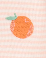 Baby Orange Print Snug Fit Cotton 4-Piece Pyjamas