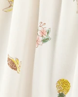 Baby Tropical Print 2-Way Zip PurelySoft Convertible Foot Sleeper Pyjamas - Ivory
