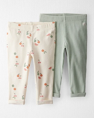 Baby 2-Pack Organic Cotton Rib Leggings