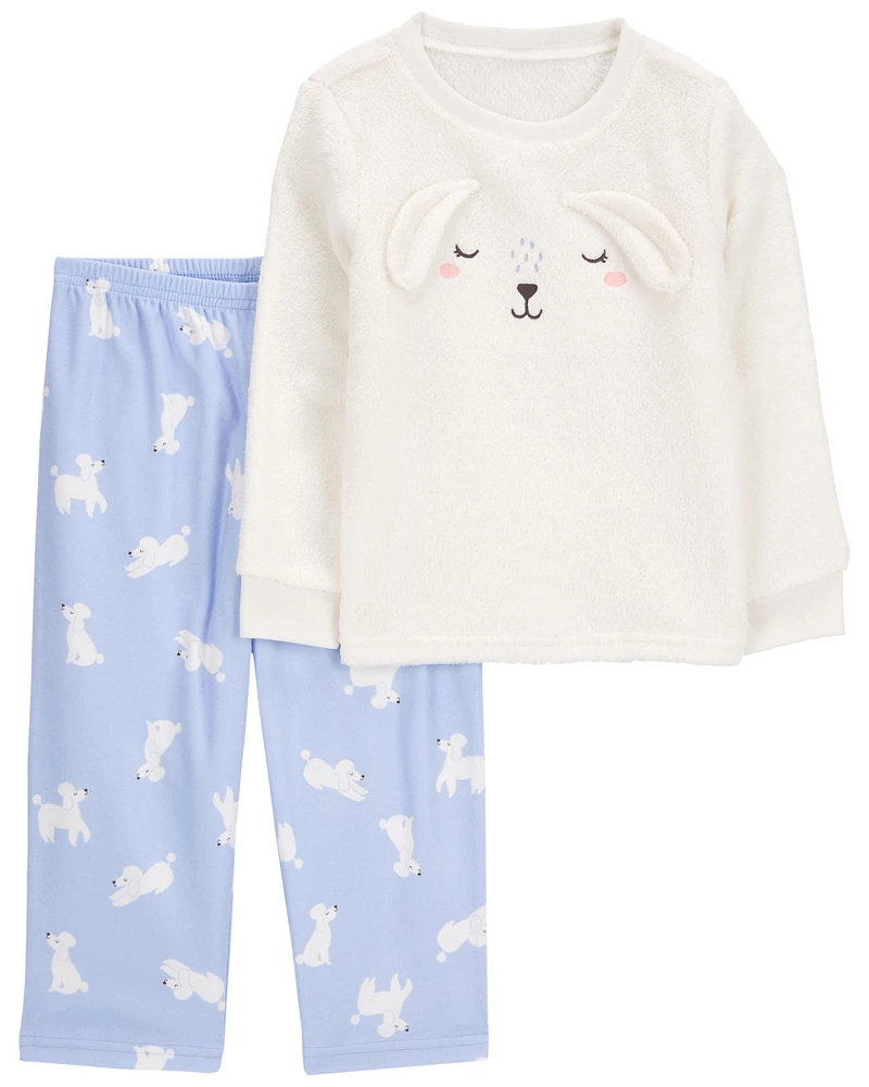 Toddler 2-Piece Fuzzy Velboa Poodle Pyjamas