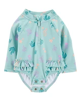 Baby 1-Piece Coral Print Rashguard