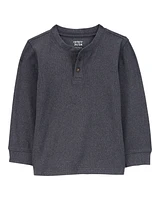 Baby Drop Needle Long-Sleeve Henley Tee