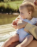 Baby 1-Piece Striped Lemon Swimsuit