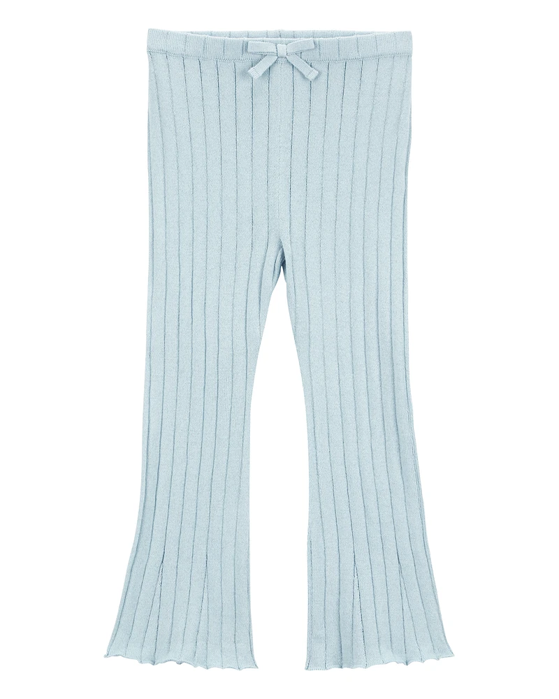 Baby Sweater Knit Pull-On Flare Pants - Blue