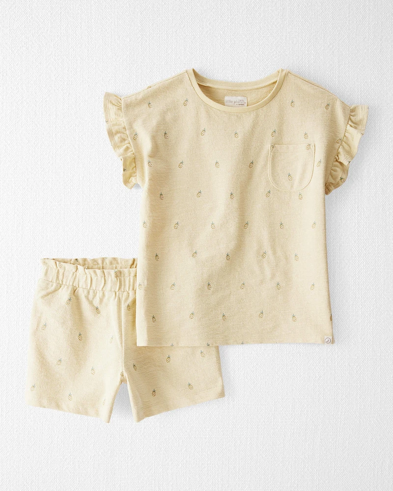 Kid 2-Piece Pineapple-Print Set Made with Organic Cotton