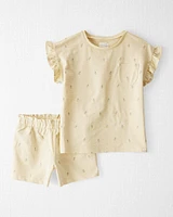 Kid 2-Piece Pineapple-Print Set Made with Organic Cotton