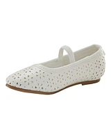 Toddler Floral Ballet Flats - White