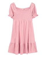 Kid Smocked Dress- Pink