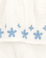 Baby Floral Embroidered Bodysuit Dress - Ivory