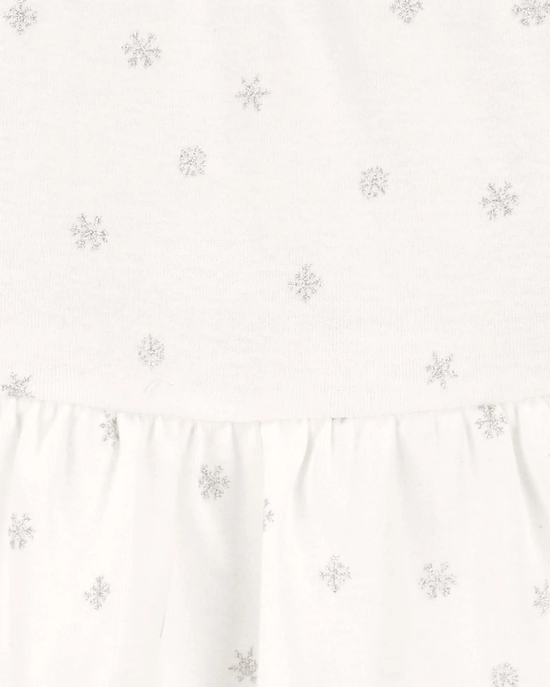 2-Piece Snowflake Peplum Bodysuit Pant Set