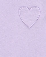 Baby Heart Pocket Short-Sleeve Fashion Top - Purple