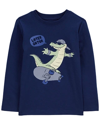 Toddler Skateboard Alligator Graphic Tee