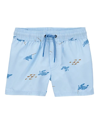 Toddler Sea Creatures Swim Trunks - Blue