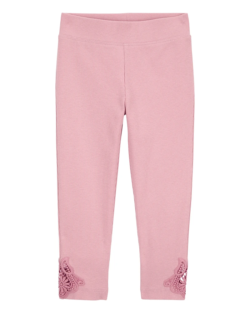 Baby Lace Detail Ribbed Leggings