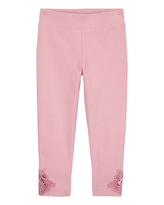 Baby Lace Detail Ribbed Leggings