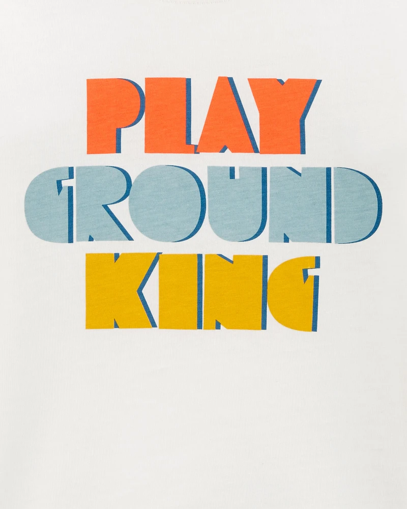 Toddler Playground King Long-Sleeve Tee - White