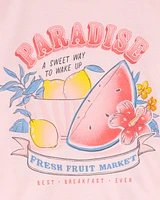 Kid 2-Piece Fruit Print Loose Fit Pyjamas