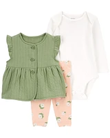 3-Piece Double Knit Little Vest Set