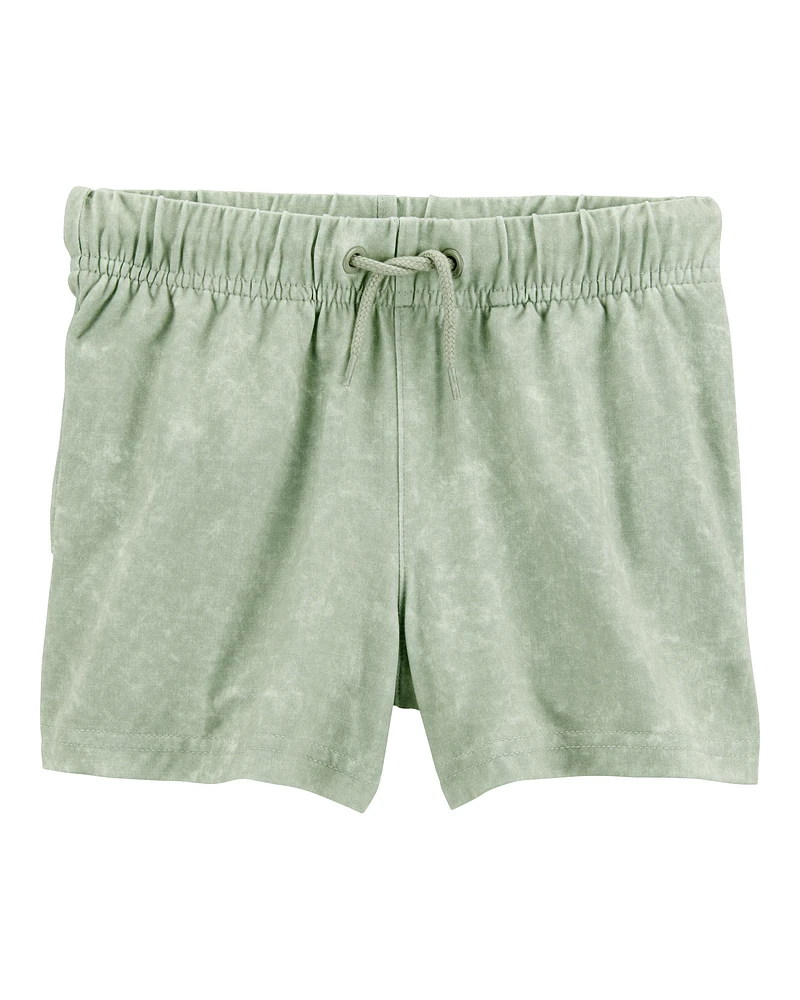 Toddler Solid Pull-On Knit Shorts - Green