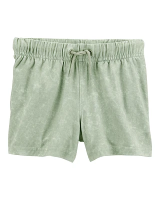 Toddler Solid Pull-On Knit Shorts - Green