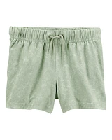 Toddler Solid Pull-On Knit Shorts - Green