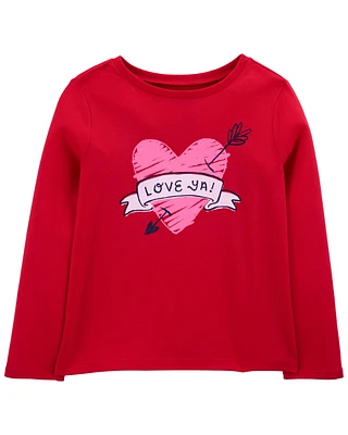 Kid Love Ya Valentine's Day Cotton Blend Graphic Tee