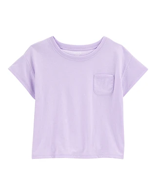 Kid Solid Short-Sleeve Fashion Top - Purple