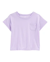 Kid Solid Short-Sleeve Fashion Top - Purple