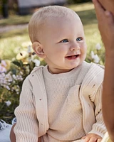 Baby 2-Piece Knit Tee & Short Set - Khaki